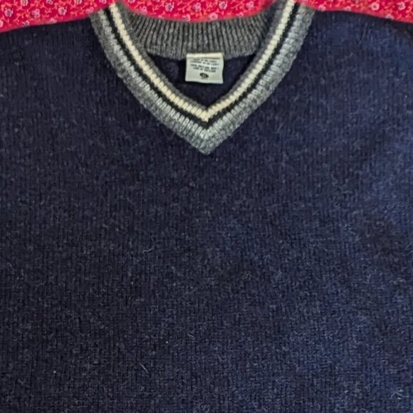 Vintage Shetland Wool Sweater Grandpa Fisherman Core Columbia V Neck Unisex - Picture 5 of 6